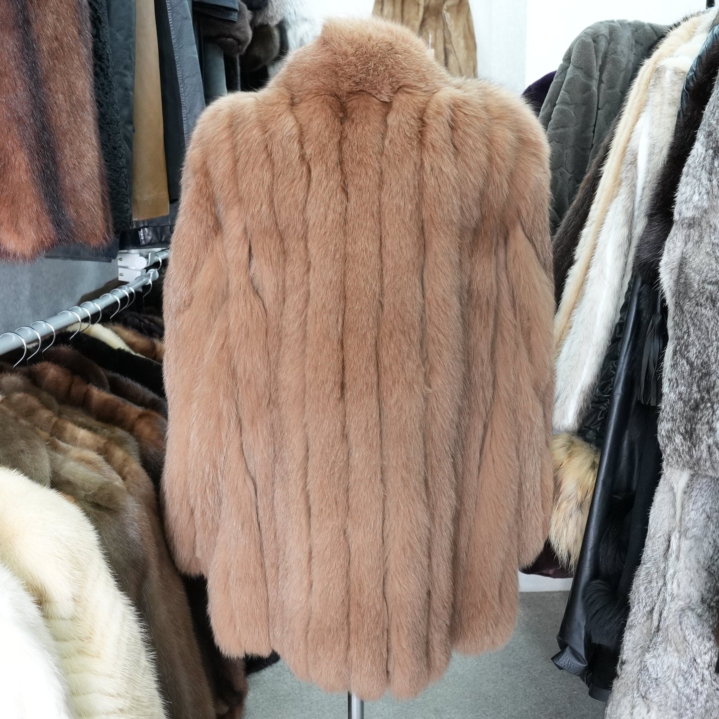 Brown Dyed Fox Coat - Genuine Vintage Fur From Japan