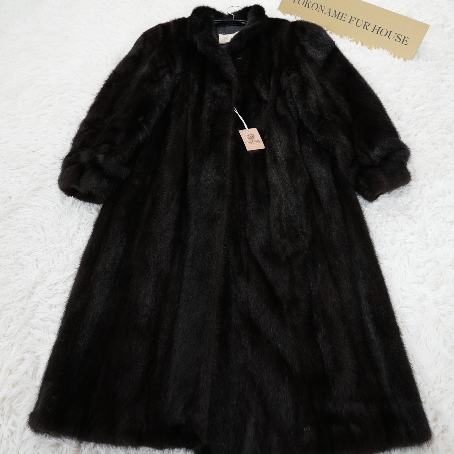 Dark Mink Long Coat - SAGA MINK Genuine Vintage Fur Japan