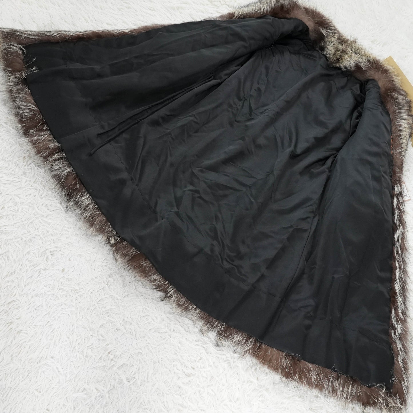 Silver Fox Fur Long Coat - Genuine Vintage Fur From Japan