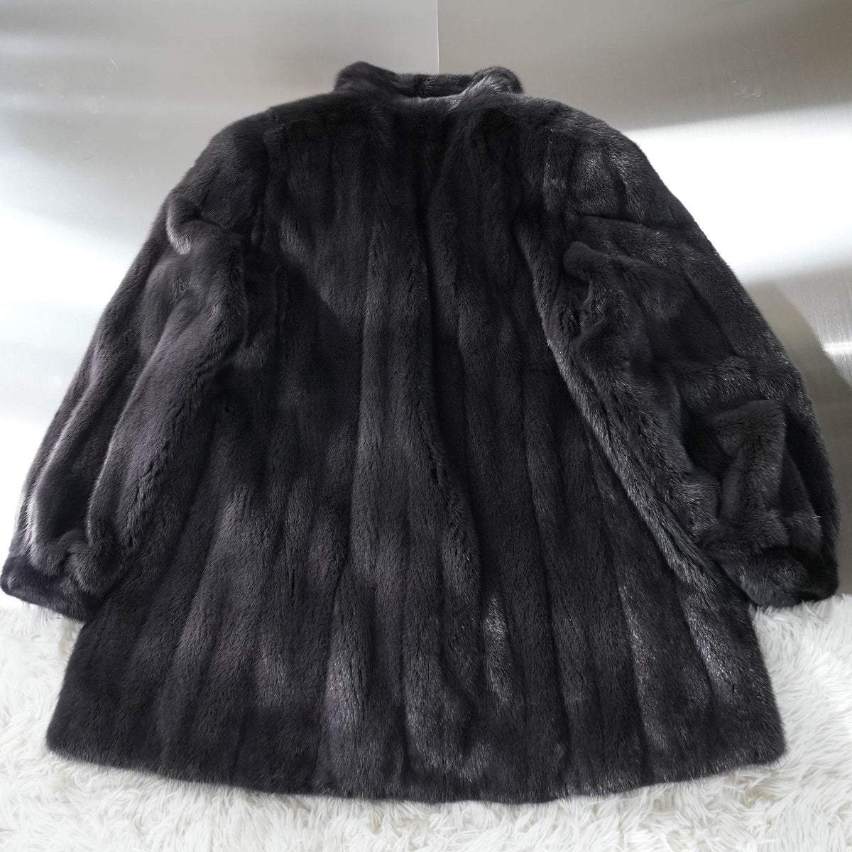 Mink Fur Coat Dark Gray Dyed Soft Leather - Genuine Vintage Fur From Japan