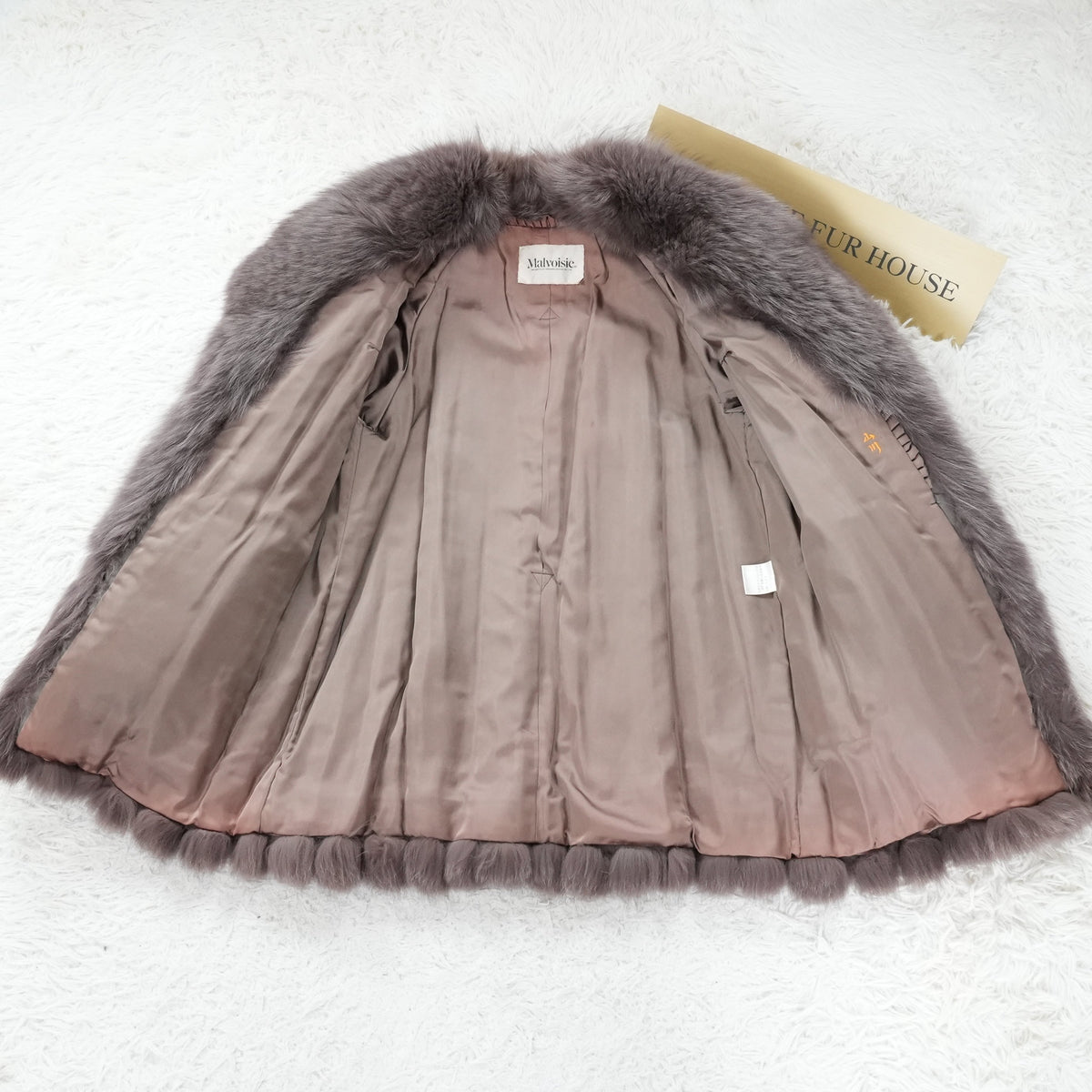 Smoky Brown Dyed Fox Fur Coat Malvoisie - Genuine Vintage Fur From Japan