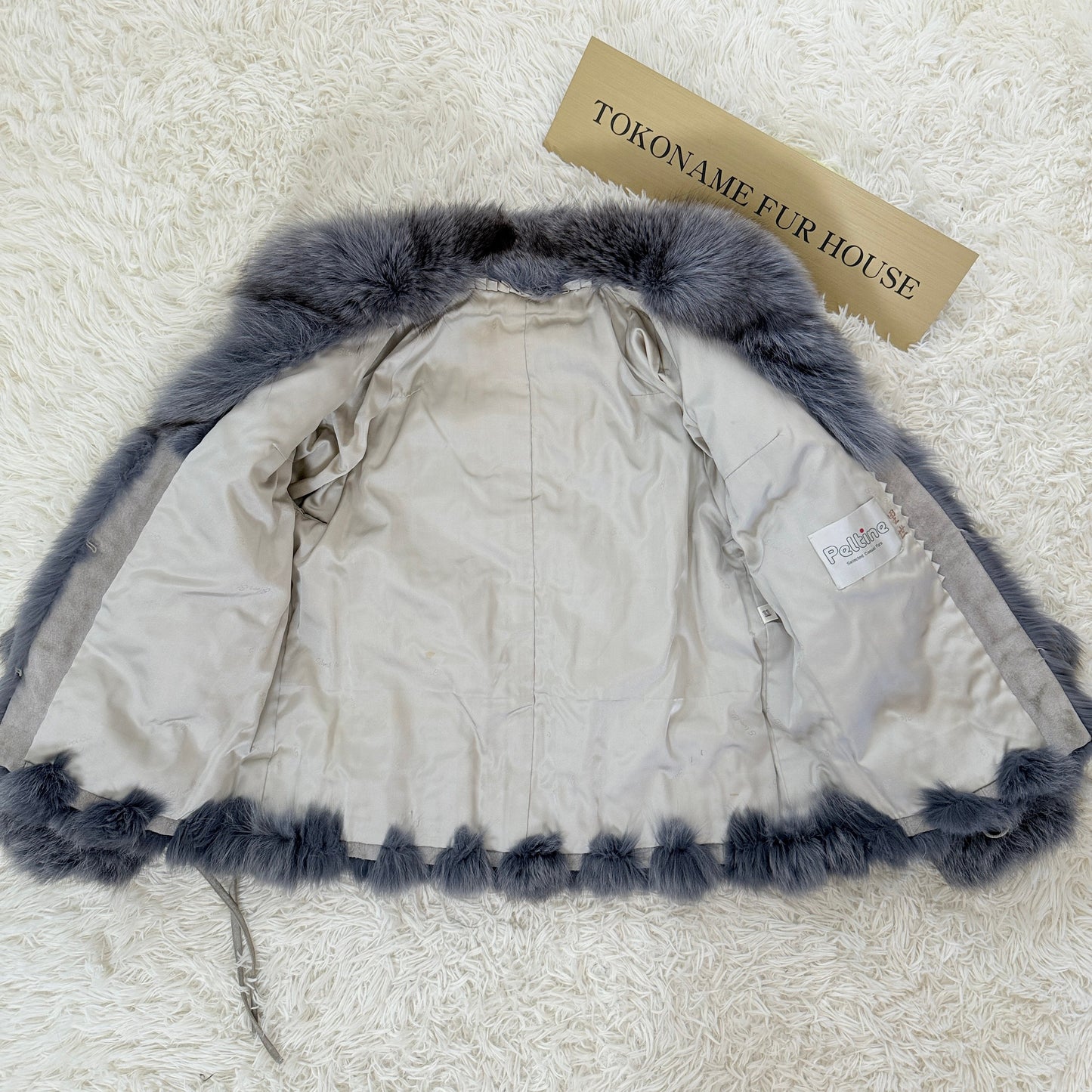Blue Fox Ash Blue Dyed Jacket Vintage Fur Japan