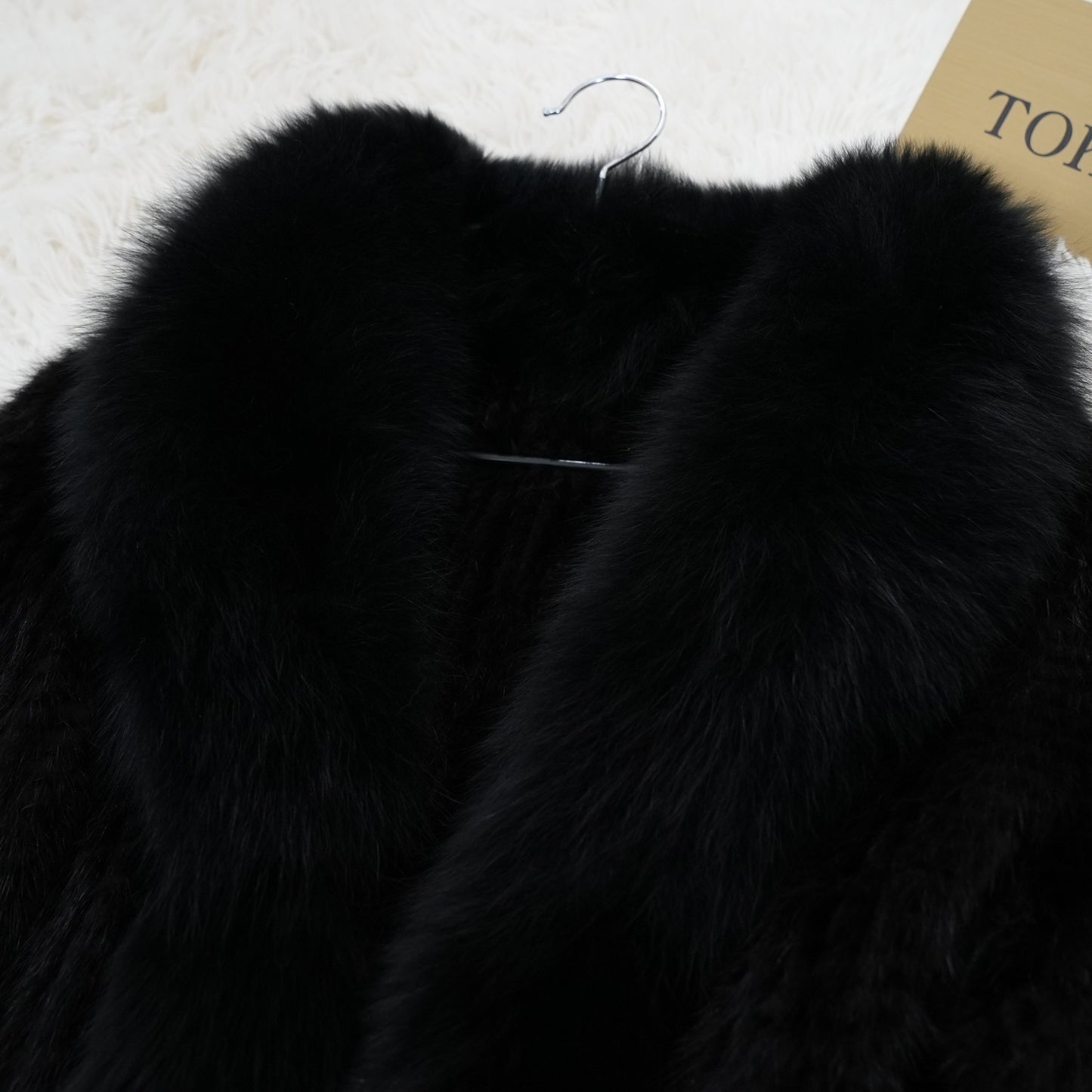 Yarn Mink and Fox Fur Trim Coat Genuine Vintage Fur Japan