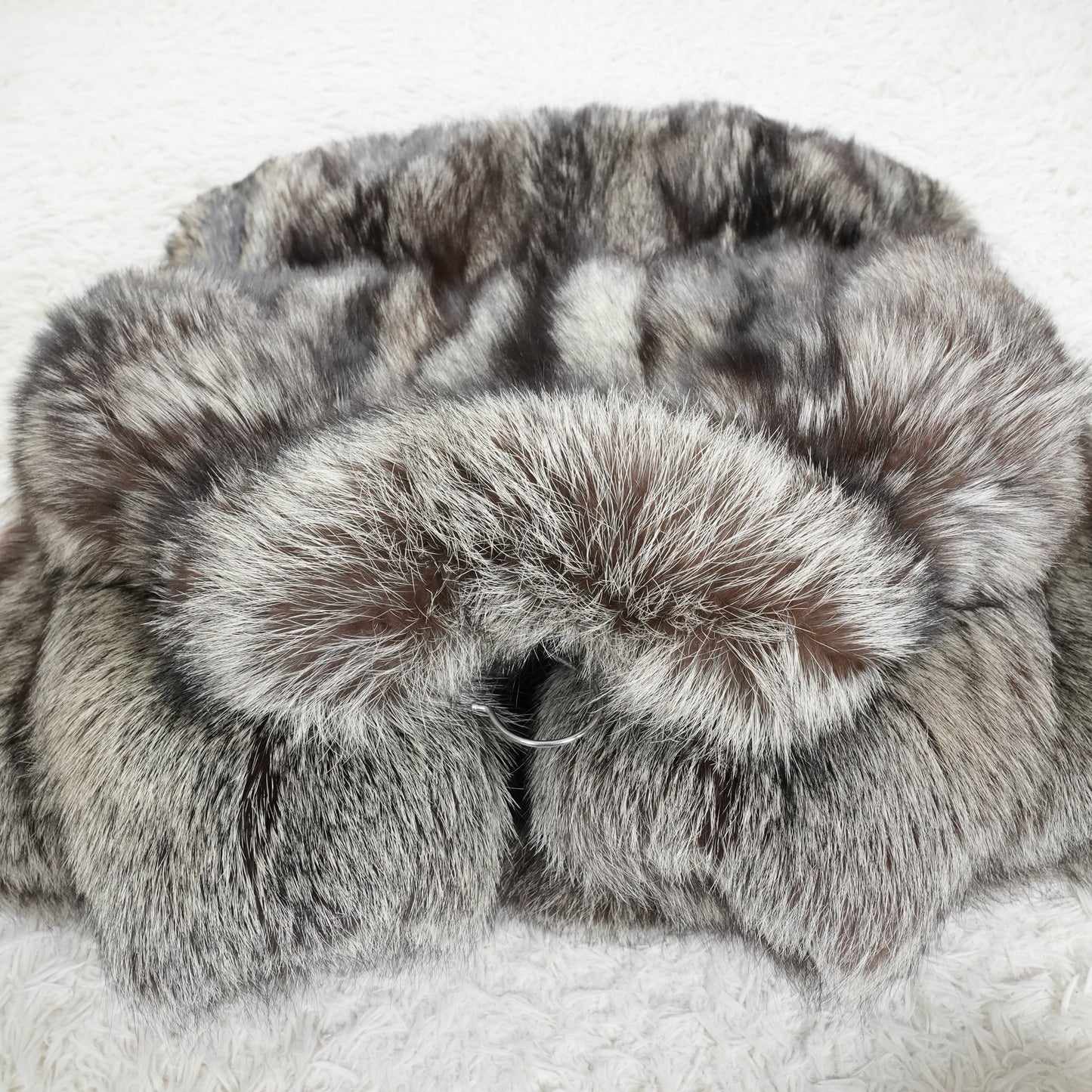 Silver Fox Long Coat SAGA FOX Soft & Fluffy - Genuine Vintage Fur From Japan