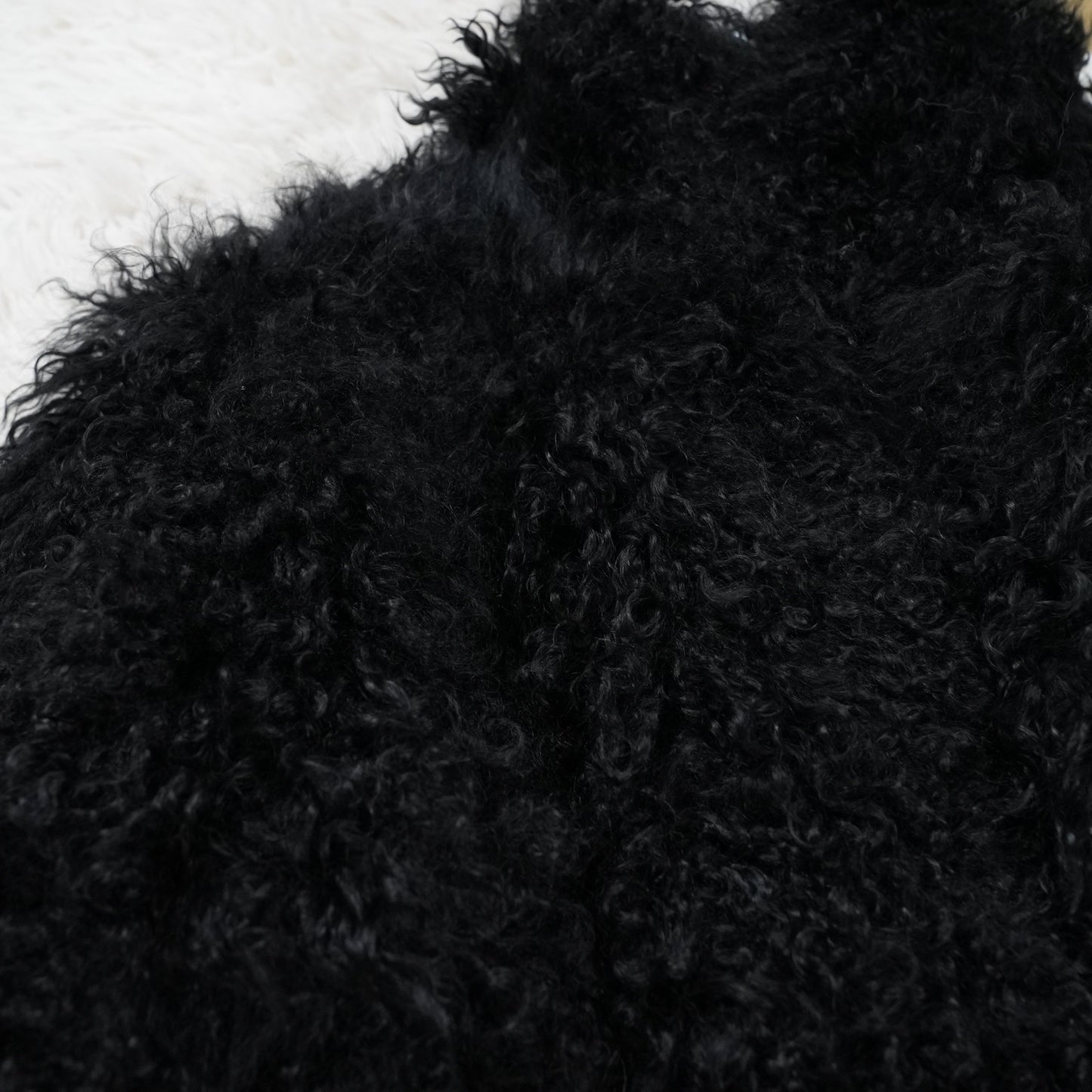 Mongolian Lamb Fur Reversible Coat - Genuine Vintage Fur From Japan