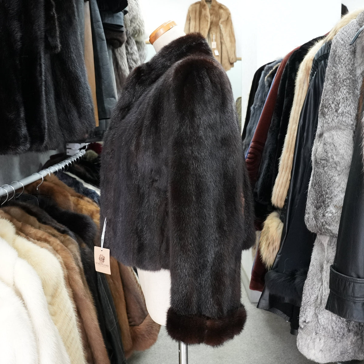 EMBA Mink crop Jacket Roll up Sleeve - Genuine Vintage Fur From Japan