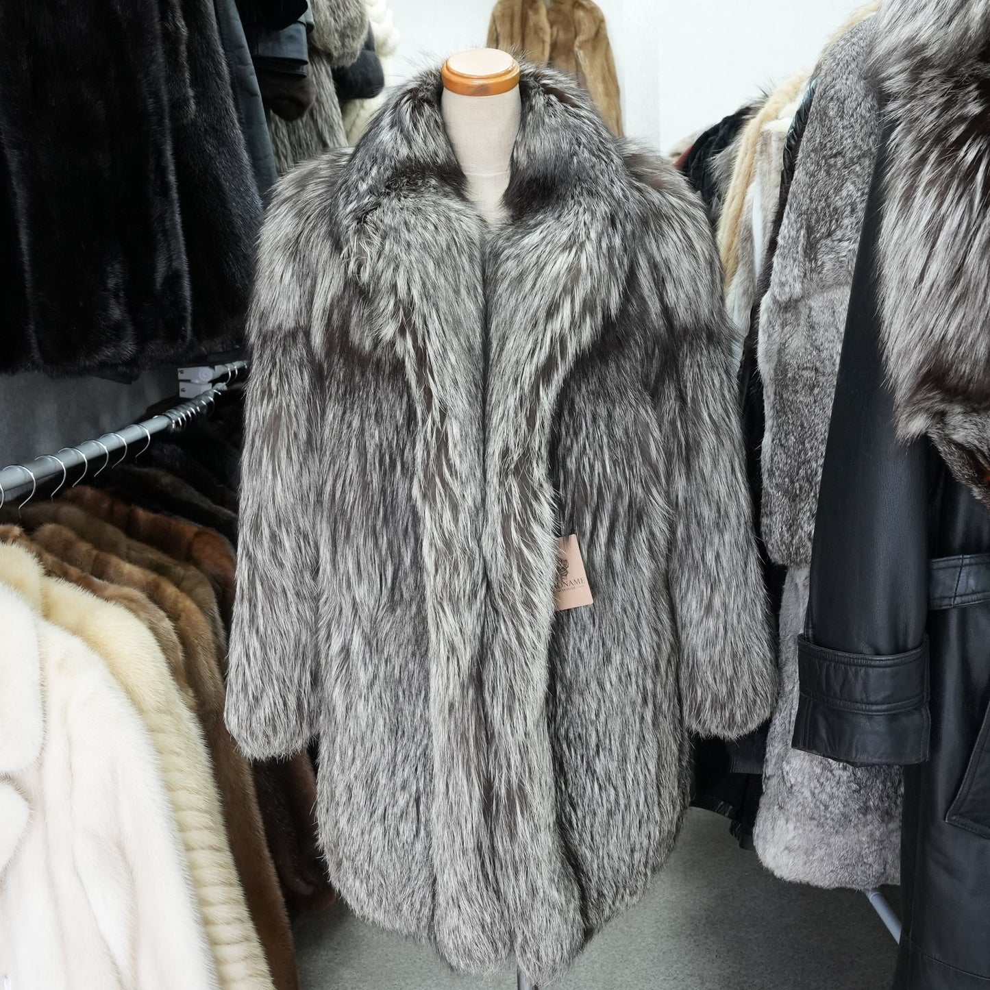 Silver Fox Fur Coat - Genuine Vintage Fur From Japan