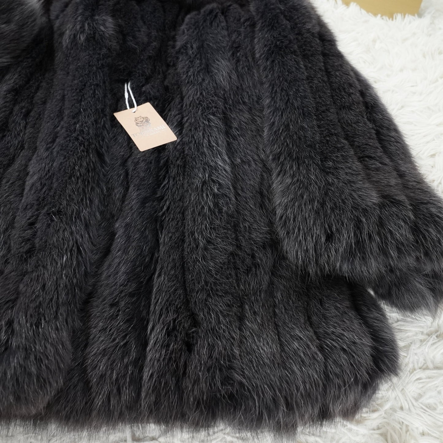 Gray Dyed SAGA FOX Fur Coat - Genuine Vintage Fur From Japan