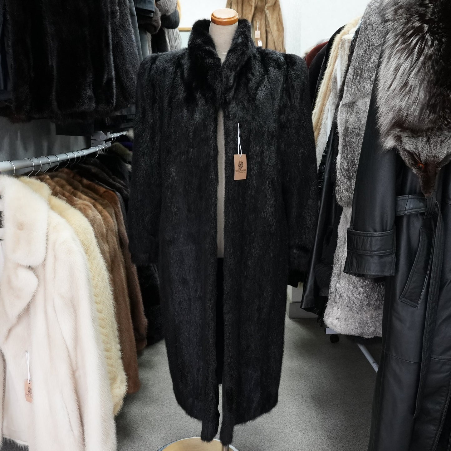 Black Mink Long Coat - Genuine Vintage Fur From Japan