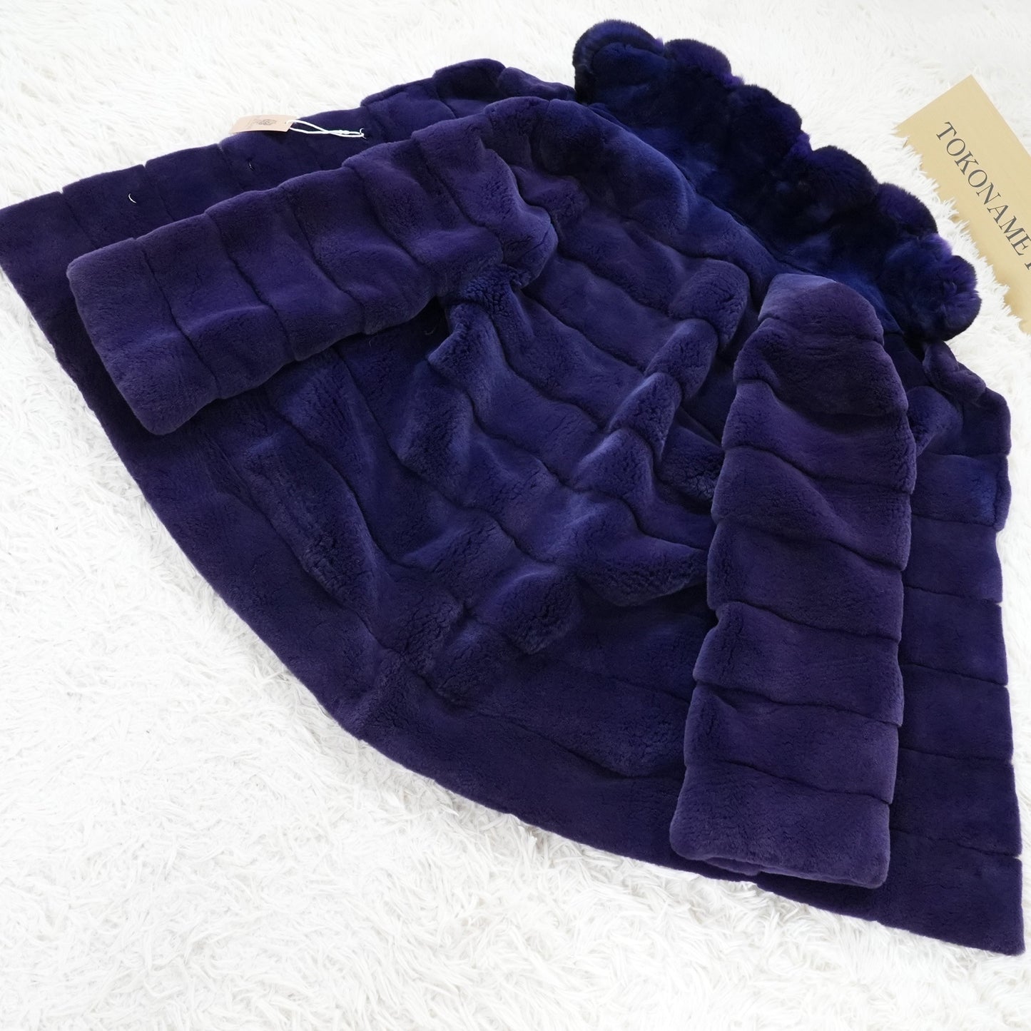 Shaved Mink Chinchilla Trim Fur Jacket Purple Dyed GRES Paris - Genuine Vintage Fur From Japan