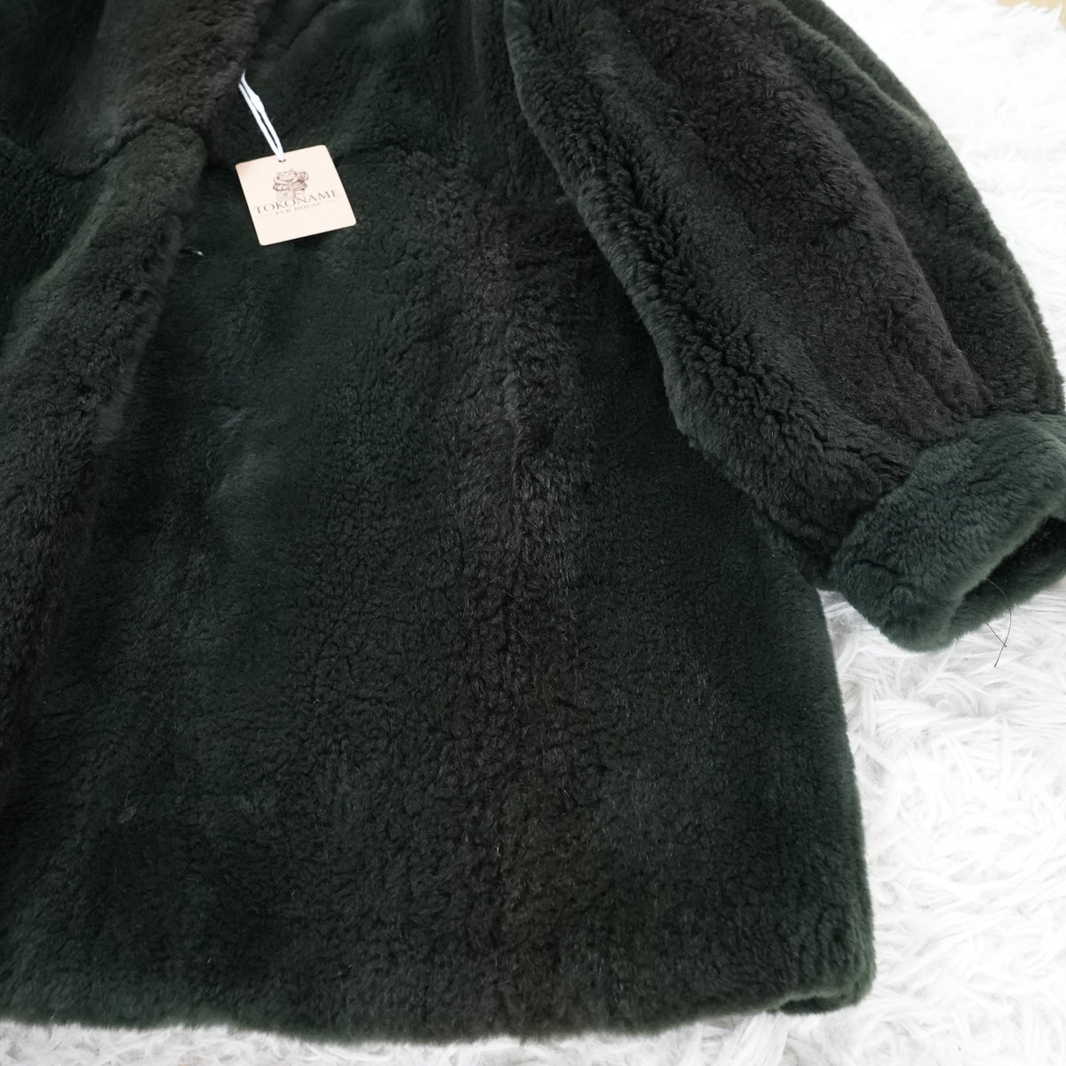 Nutria Fur Coat Green Dyed EMBA - Genuine Vintage Fur From Japan