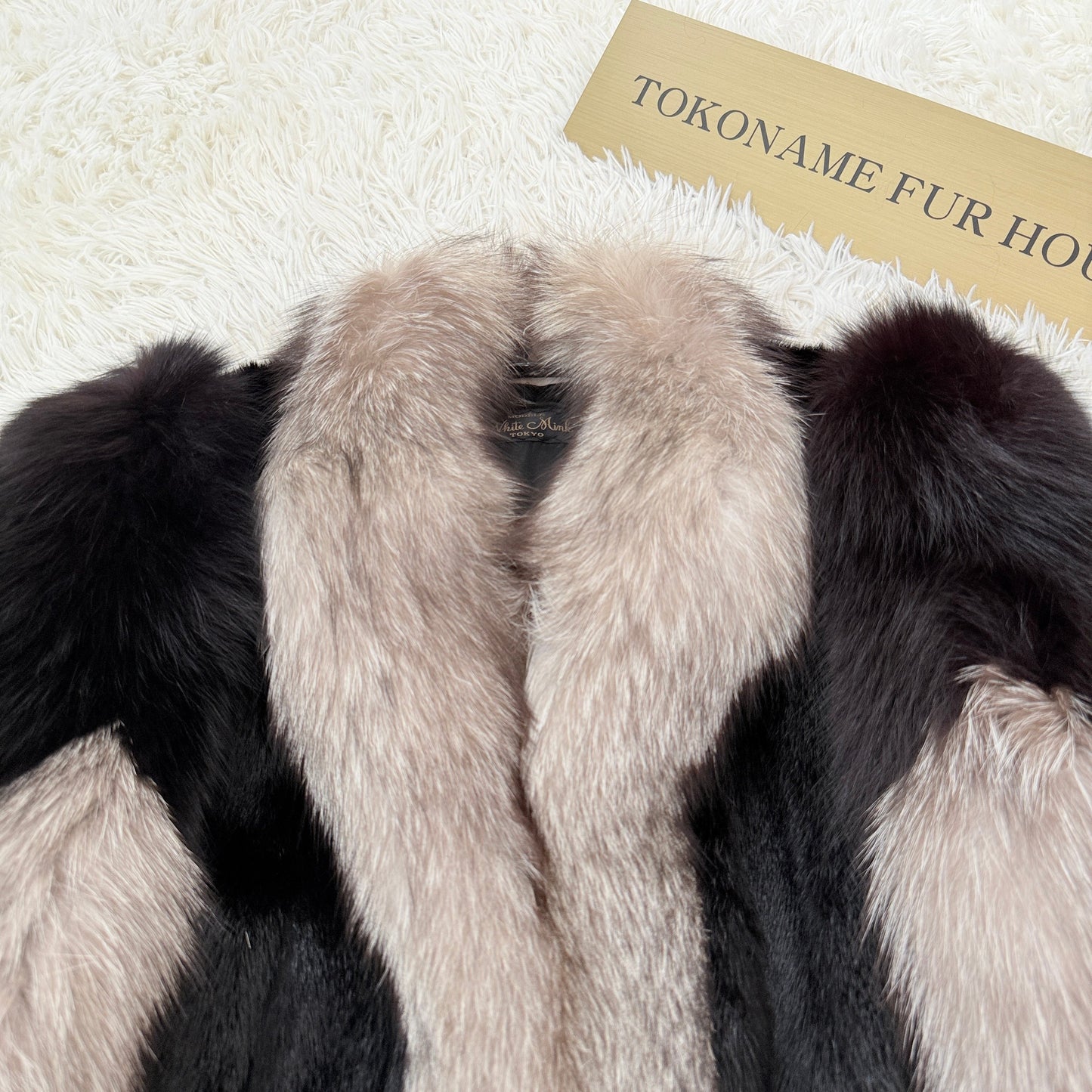 Mink and Silver Fox Fur Coat Vintage Fur Japan
