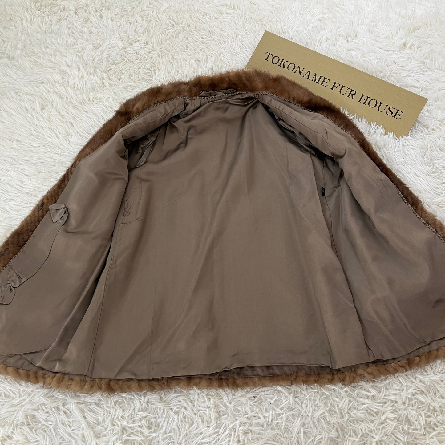 Demi Buff Mink Jacket Zig Zag Cutting Genuine Vintage Fur Japan
