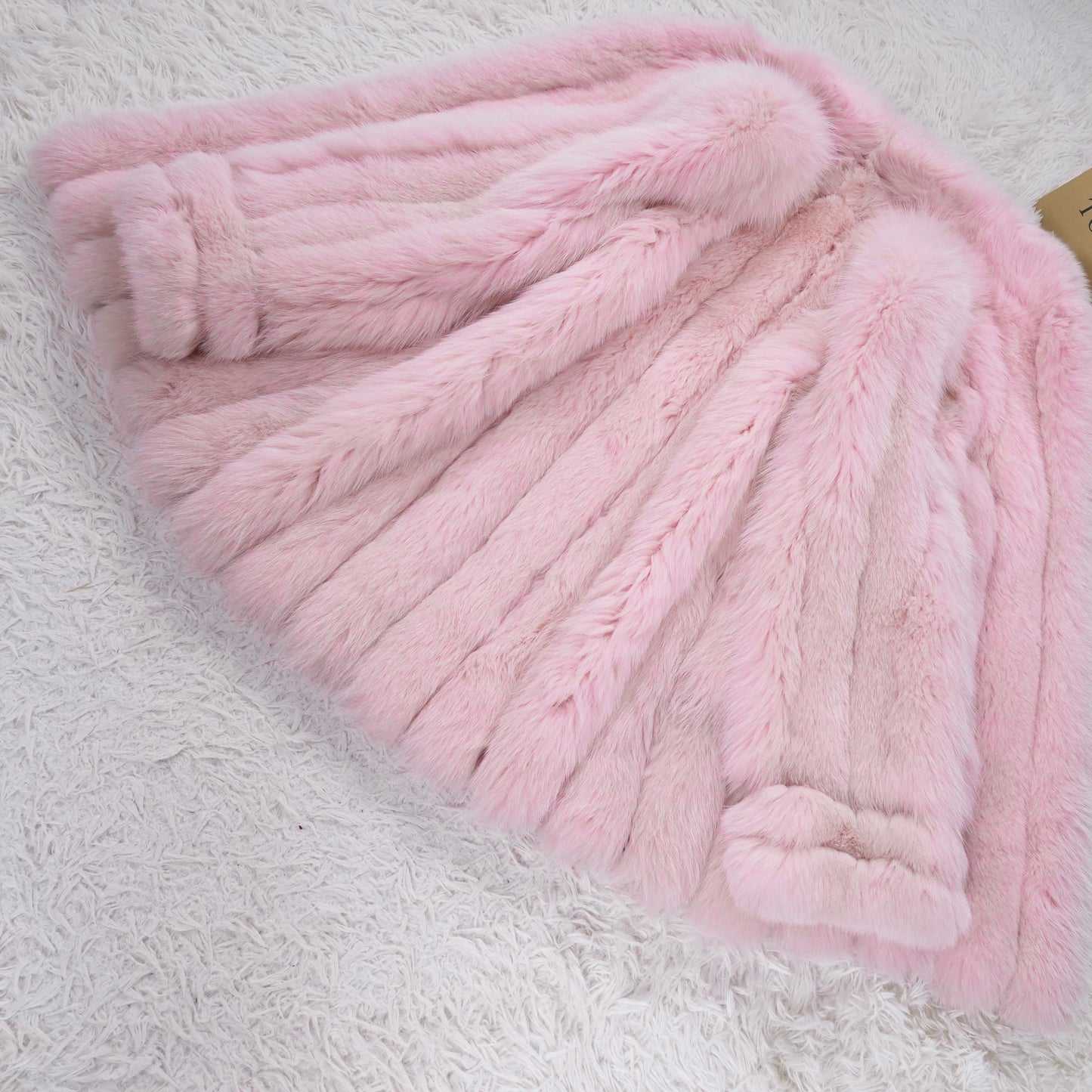 Pink Dyed SAGA ROYAL FOX Coat Soft and Fluffy - Genuine Vintage Fur From Japan