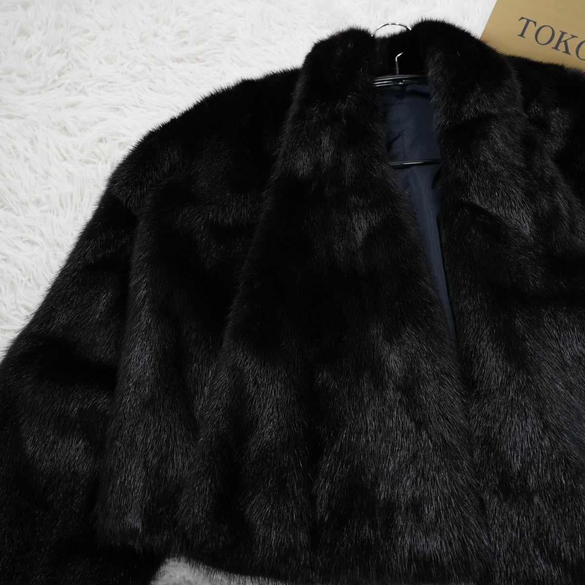 Dark Mink Big collar crop Jacket - Genuine Vintage Fur From Japan