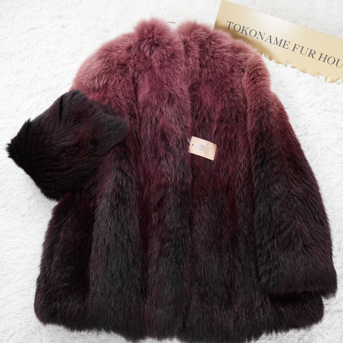 Gradient Dyed Design Fur Coat - Genuine Vintage Fur From Japan