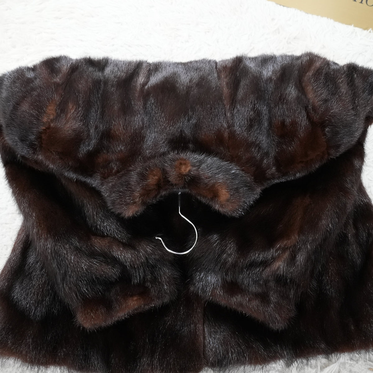 Dark Mink Fur Jacket - Genuine Vintage Fur From Japan