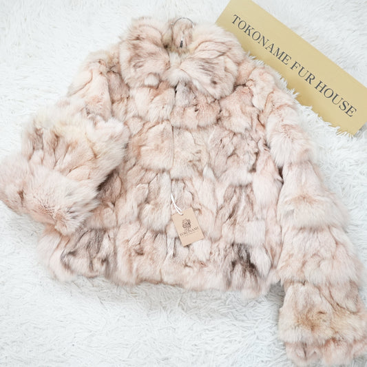 Pink Dyed Fox Fur Jacket - Genuine Vintage Fur From Japan