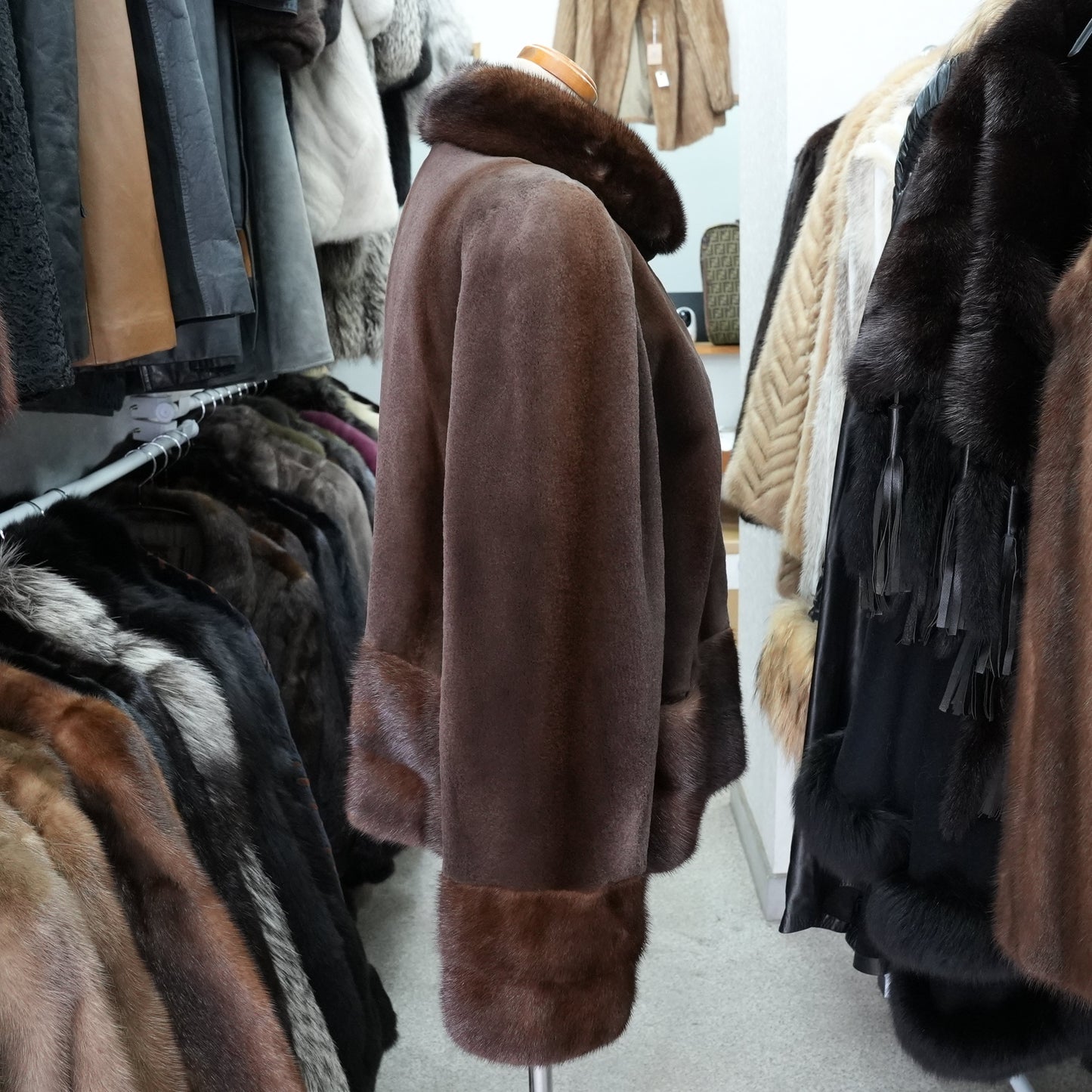 Shaved Mink and Mink Fur Trim Jacket GRES PARIS SAGAMINK - Genuine Vintage Fur From Japan