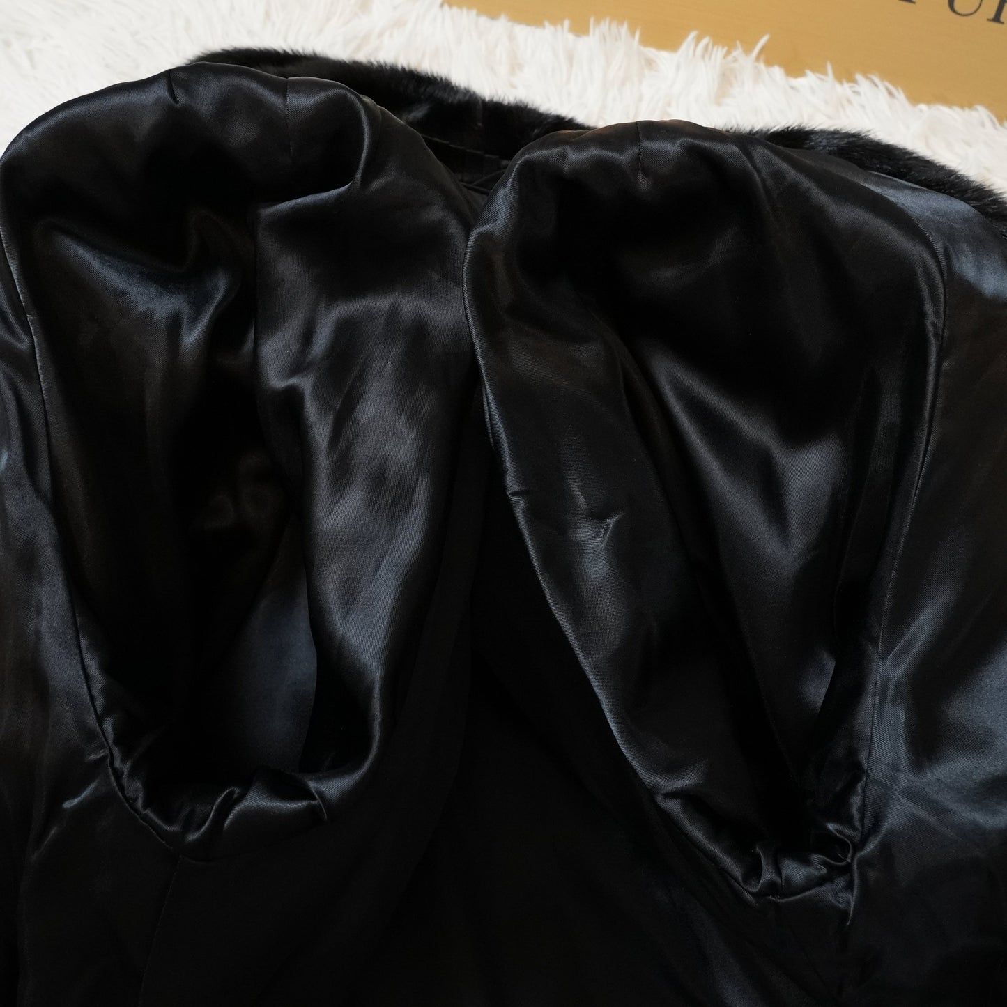 Black Mink Half Coat Malvoisie - Genuine Vintage Fur From Japan