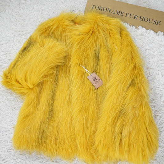 Yarn Fox Yellow Dyed Jacket - Genuine Vintage Fur From Japan