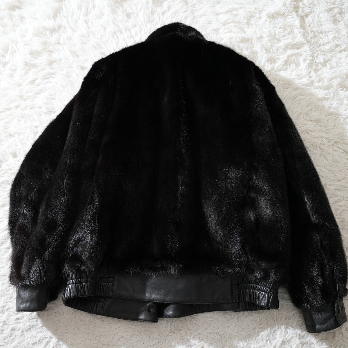 Men Mink and Leather Reversible Bomber Jacket- Genuine Vintage Fur From Japan