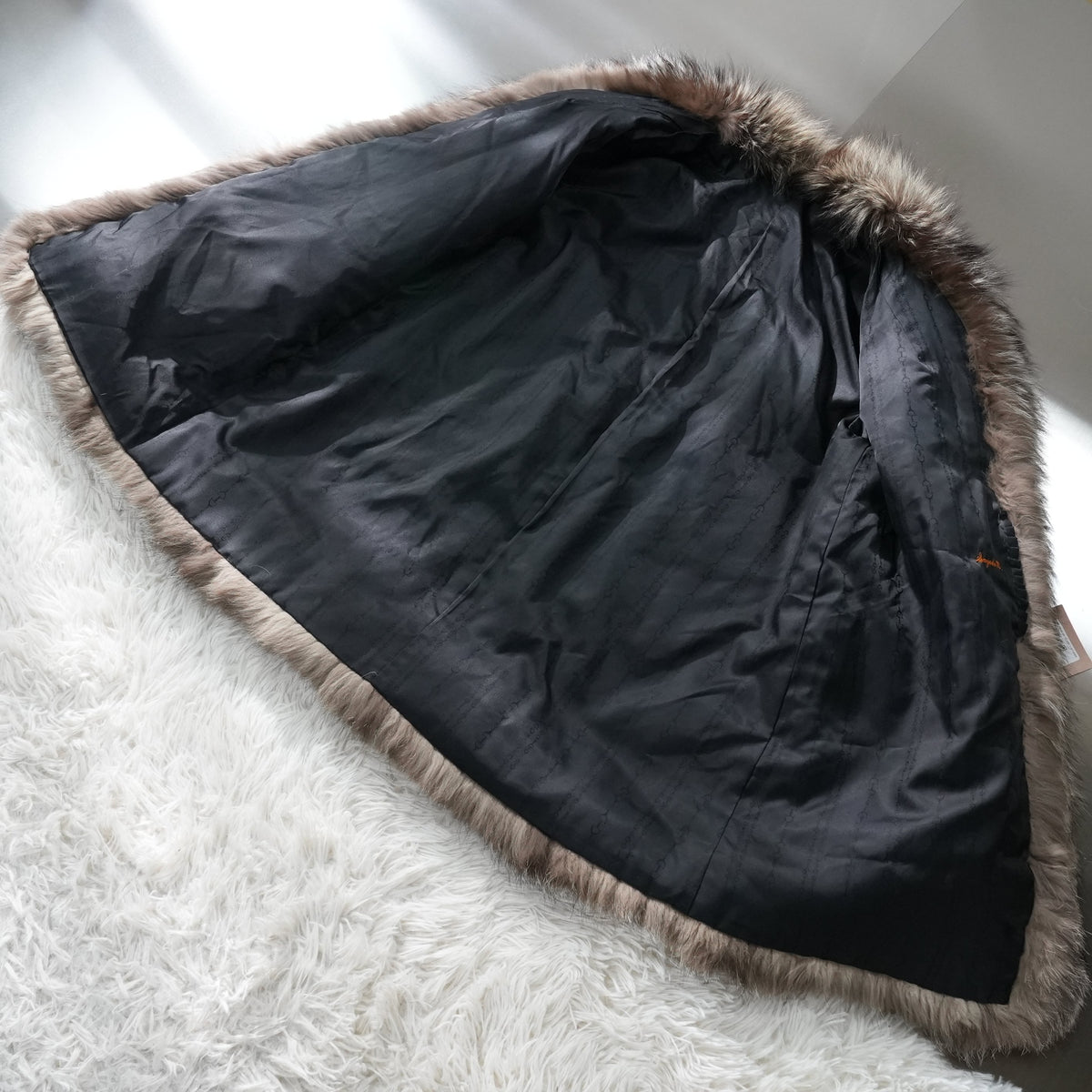 Silver Fox Fur Coat Soft Leather - Genuine Vintage Fur From Japan