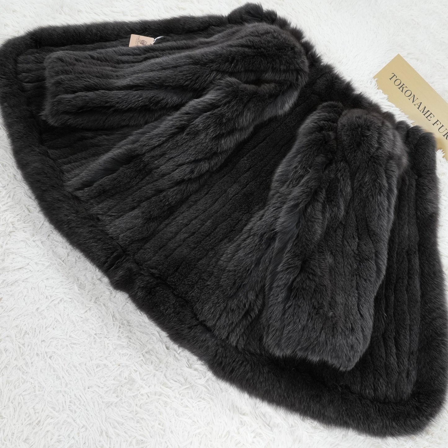 Gray Dyed Fox Fur Coat DU BAINS - Genuine Vintage Fur From Japan