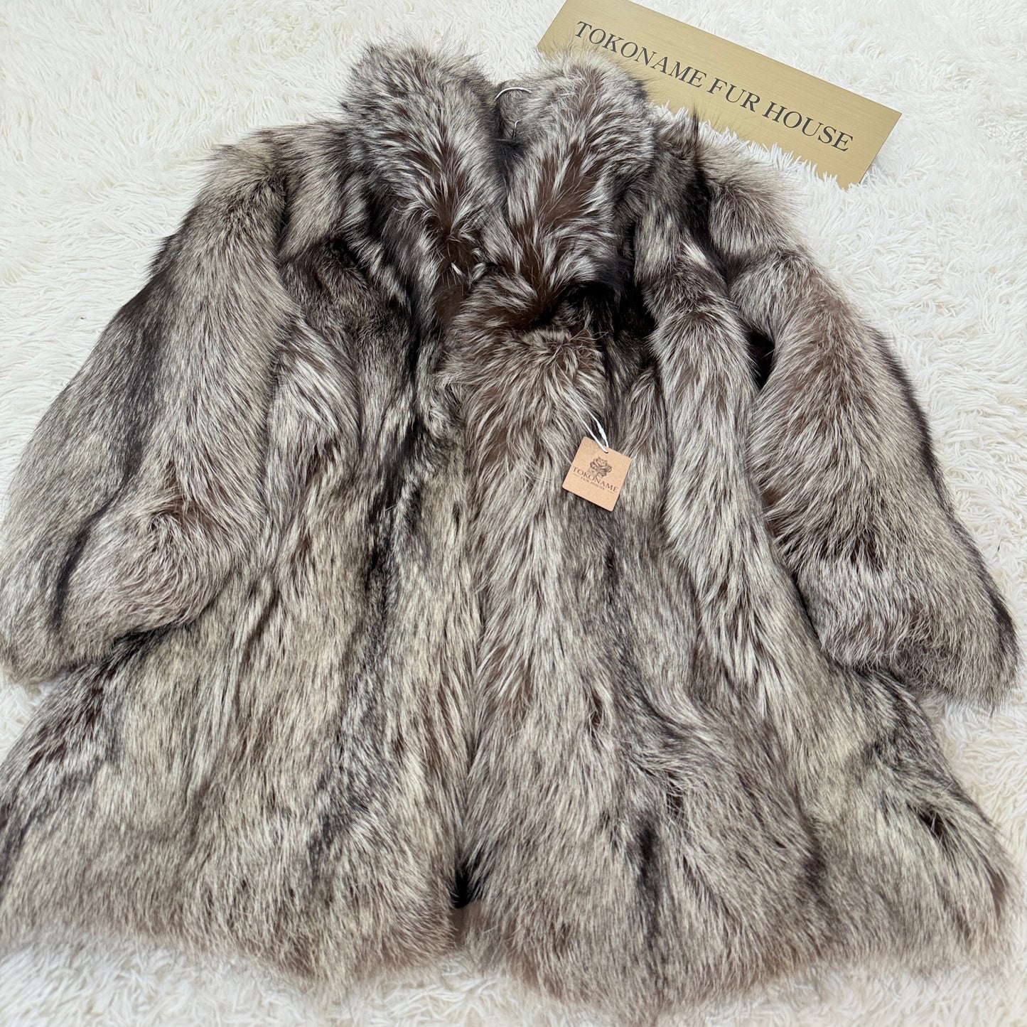 Silver Fox Coat - SAGA FOX Fluffy Genuine Vintage Fur Japan