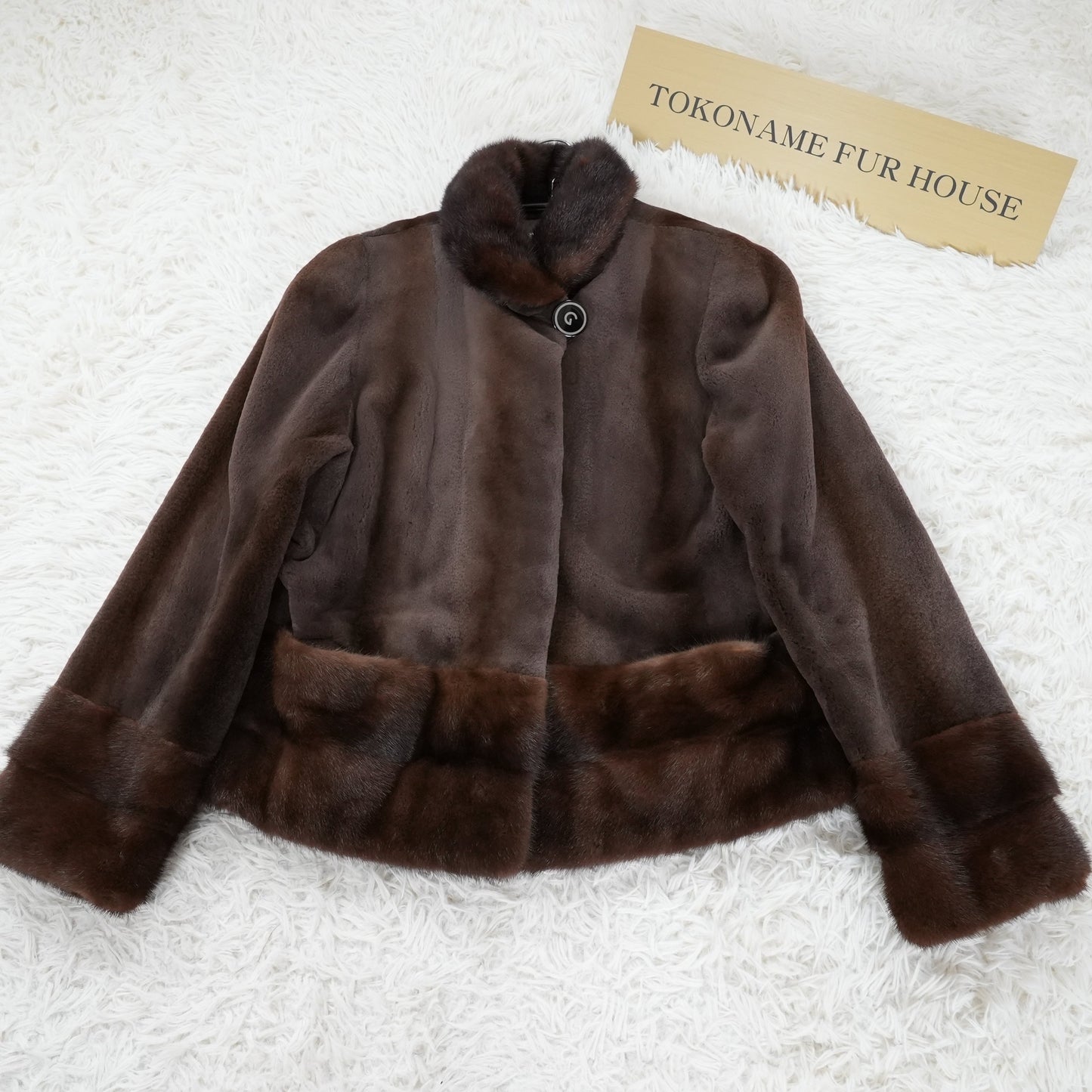 Shaved Mink and Mink Fur Trim Jacket GRES PARIS SAGAMINK - Genuine Vintage Fur From Japan
