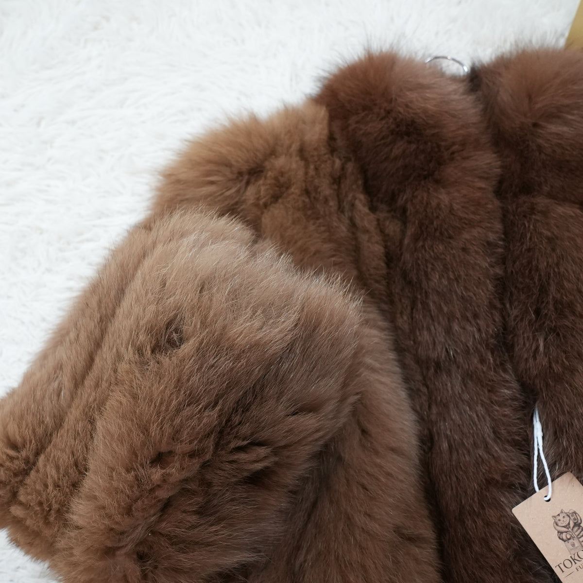 Brown Dyed Fox Fur Coat - Genuine Vintage Fur From Japan