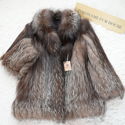 Silver Fox Fur Coat - Genuine Vintage Fur From Japan
