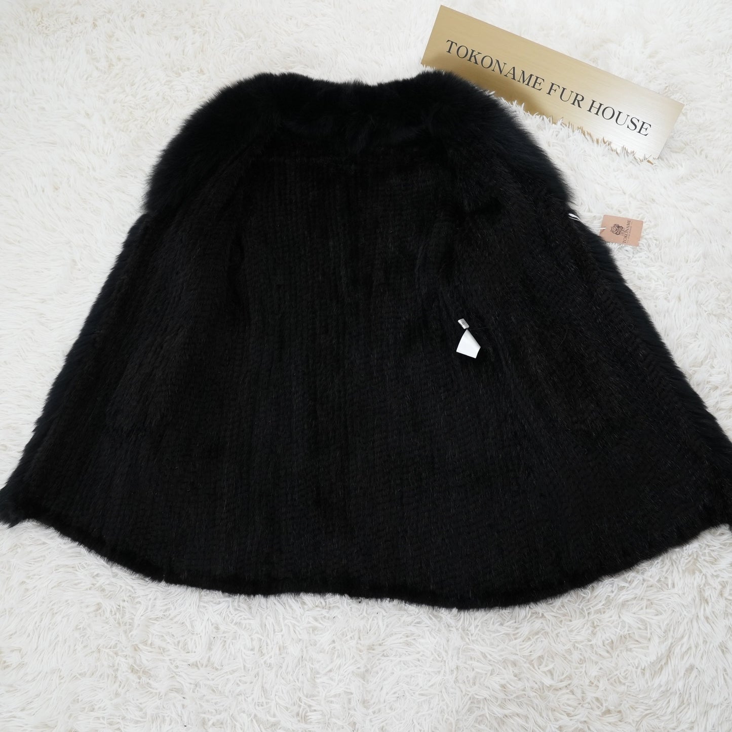 Yarn Mink and Fox Fur Trim Coat Genuine Vintage Fur Japan