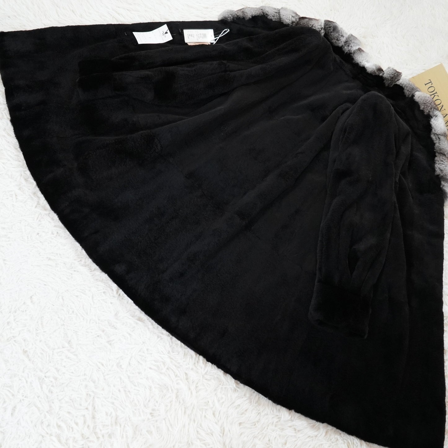 Shaved Mink and chinchilla Trim Coat - Genuine Vintage Fur From Japan