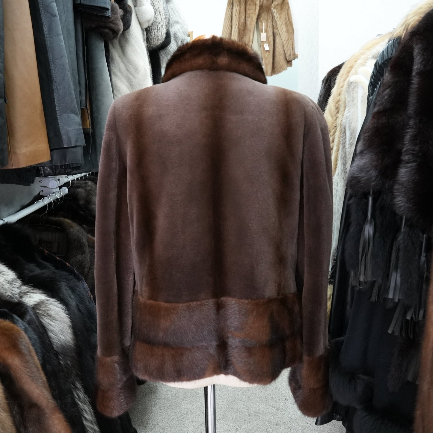 Shaved Mink and Mink Fur Trim Jacket GRES PARIS SAGAMINK - Genuine Vintage Fur From Japan