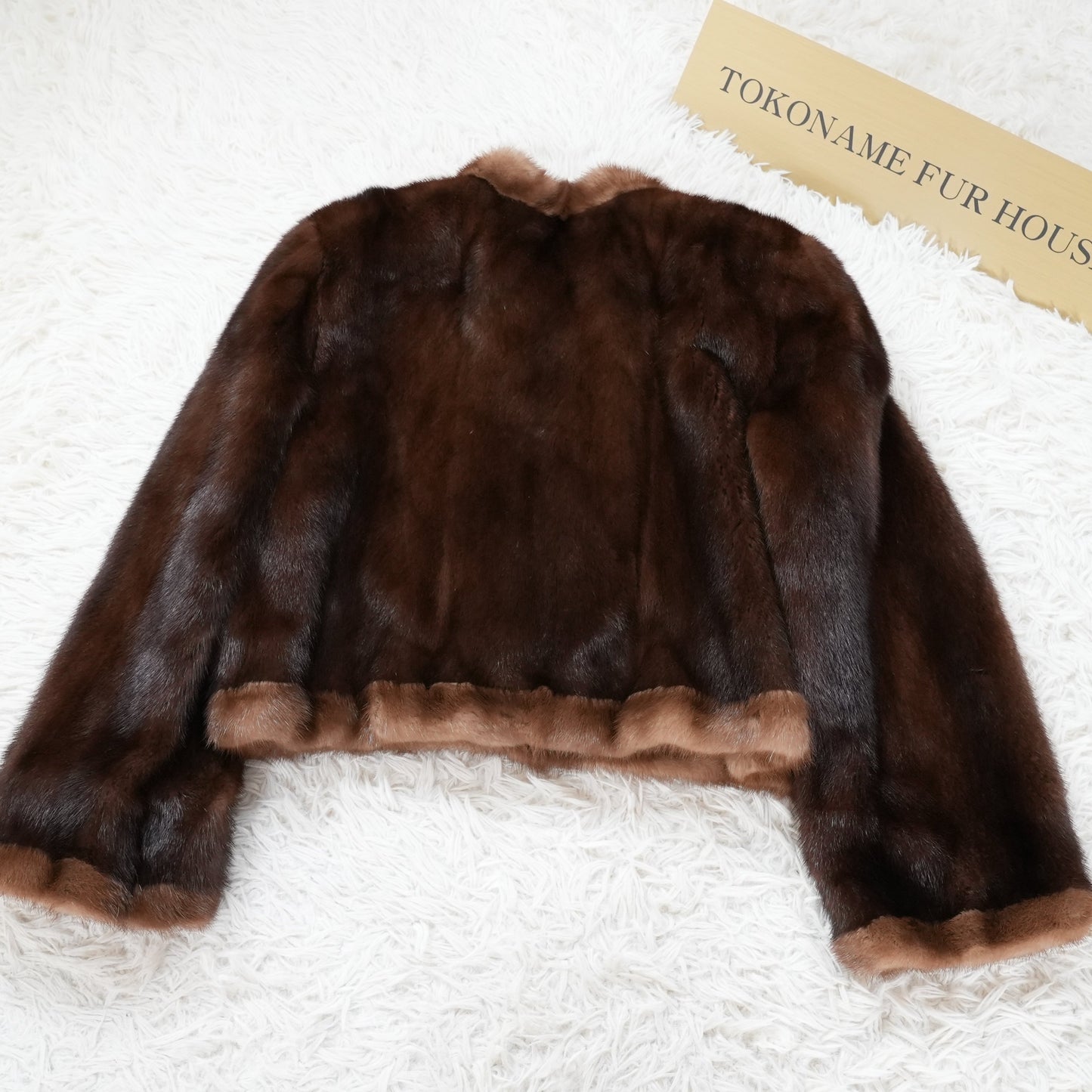 Dark Mink cropd Jacket SAGA MINK - Genuine Vintage Fur From Japan