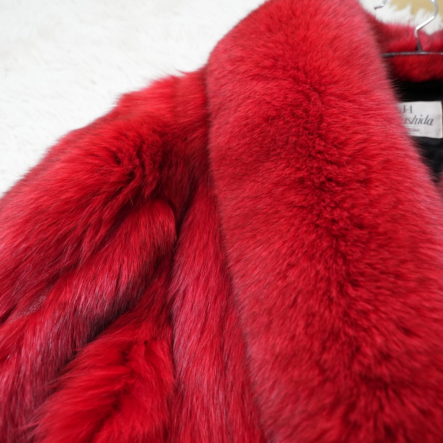 Red Dyed Fox Fur Coat - Genuine Vintage Fur From Japan