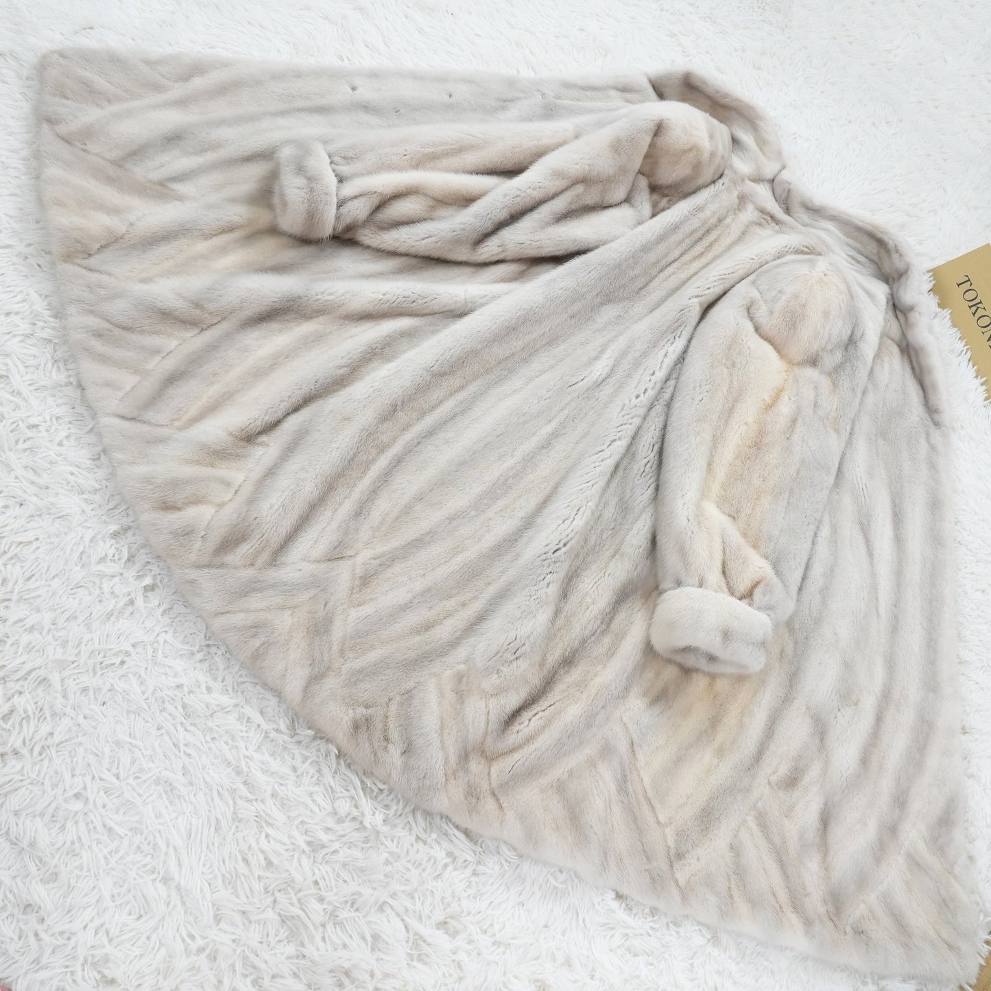Lavender Mink Coat Patterned Design Roll-up Sleeve - Genuine Vintage Fur From Japan