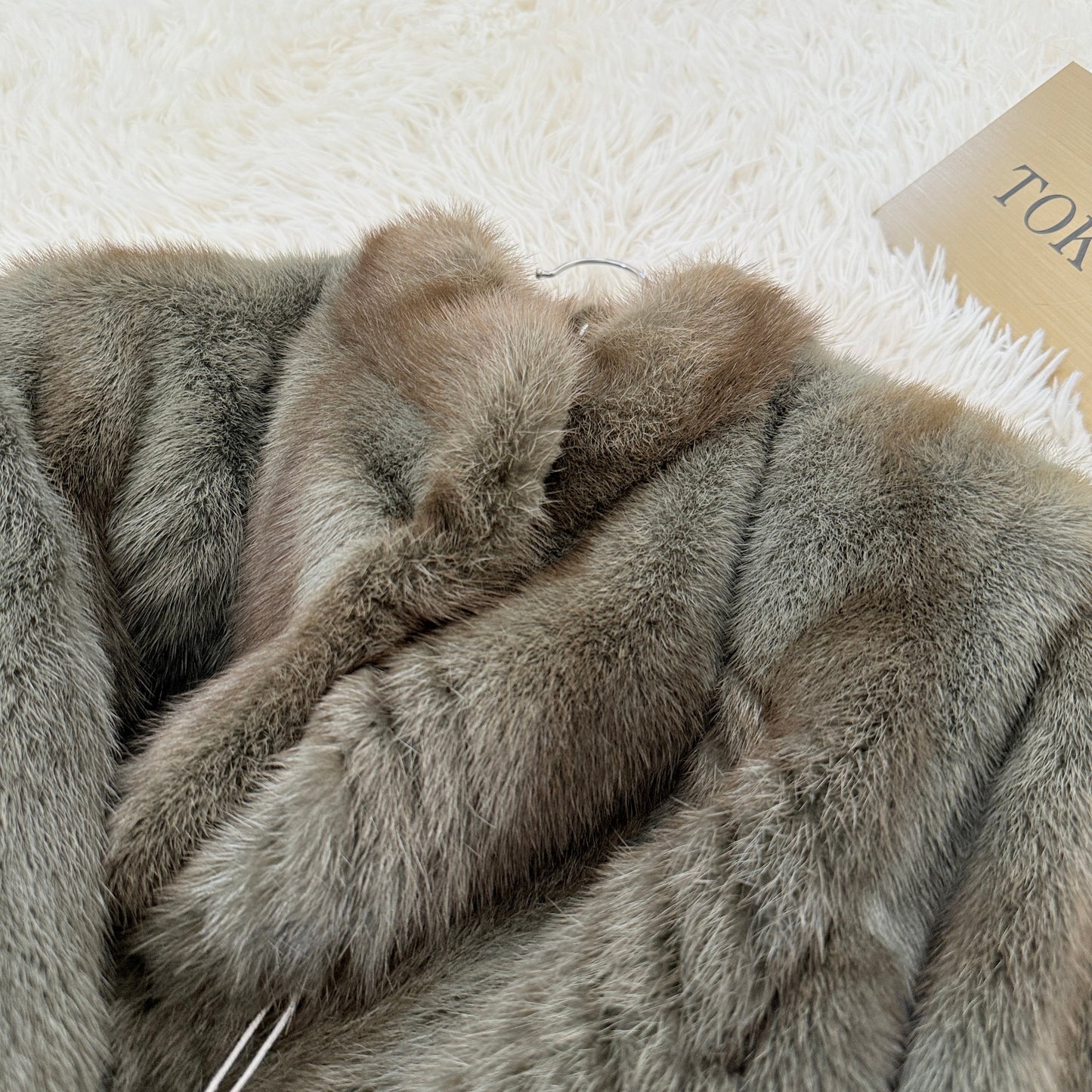 Mink Ash Green Dyed Coat Vintage Fur Japan