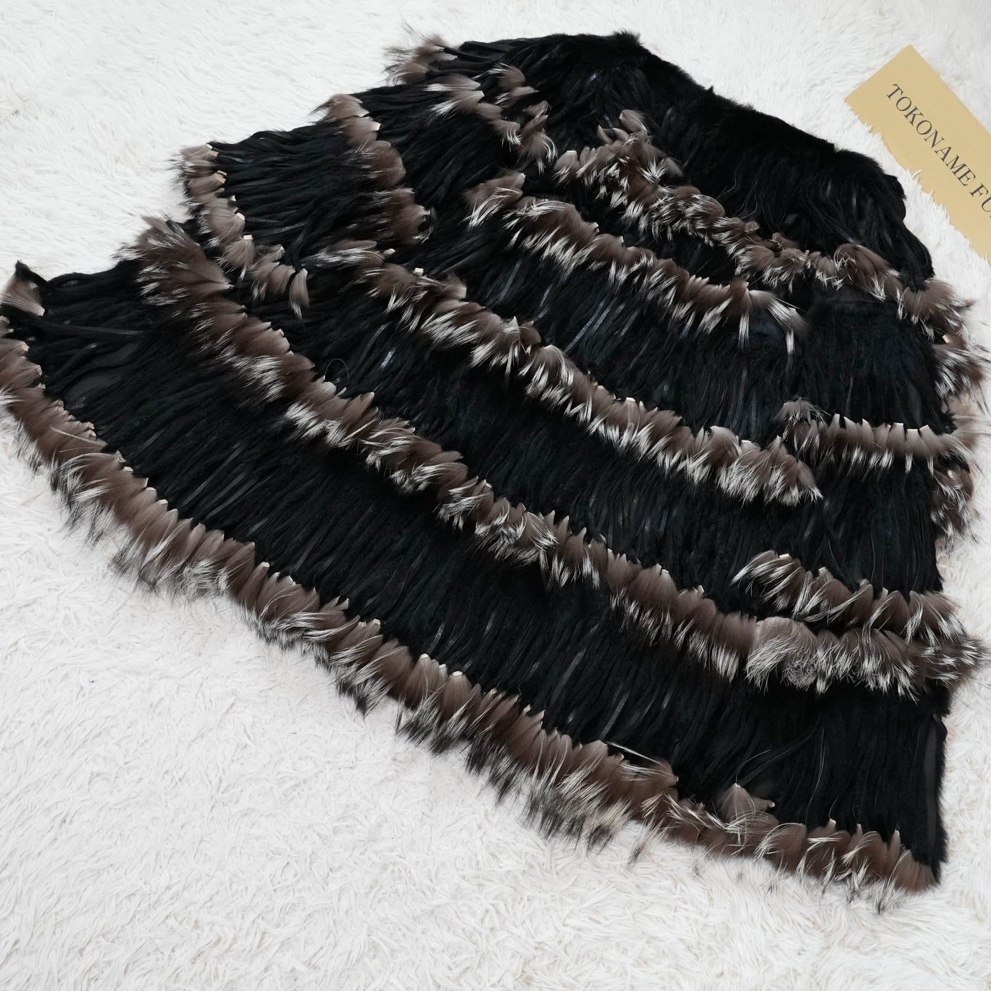 Silver Fox and Rabbit Design Coat New with Tag