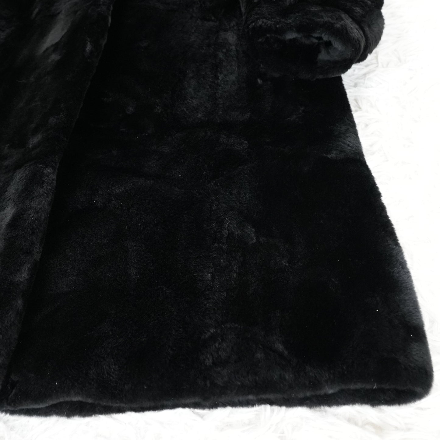 Nutria Fur Black Long Coat - Genuine Vintage Fur From Japan