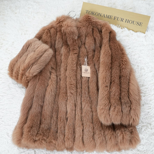 Brown Dyed Fox Coat - Genuine Vintage Fur From Japan