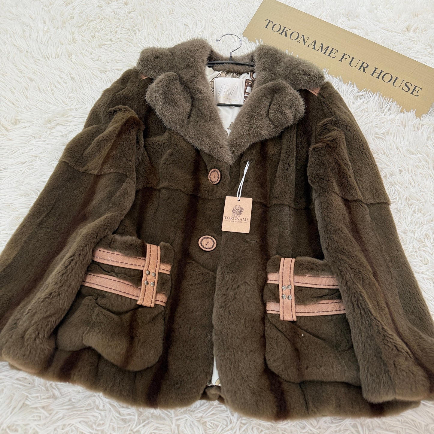 Mink and Shaved Weasel Leather Jacket Green Dye
