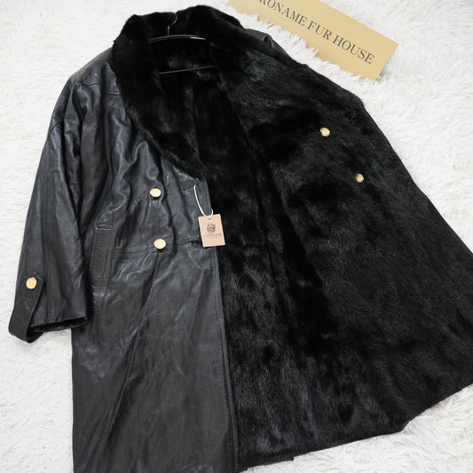 Men Reversible Mink and Lamb Leather Coat - Genuine Vintage Fur From Japan