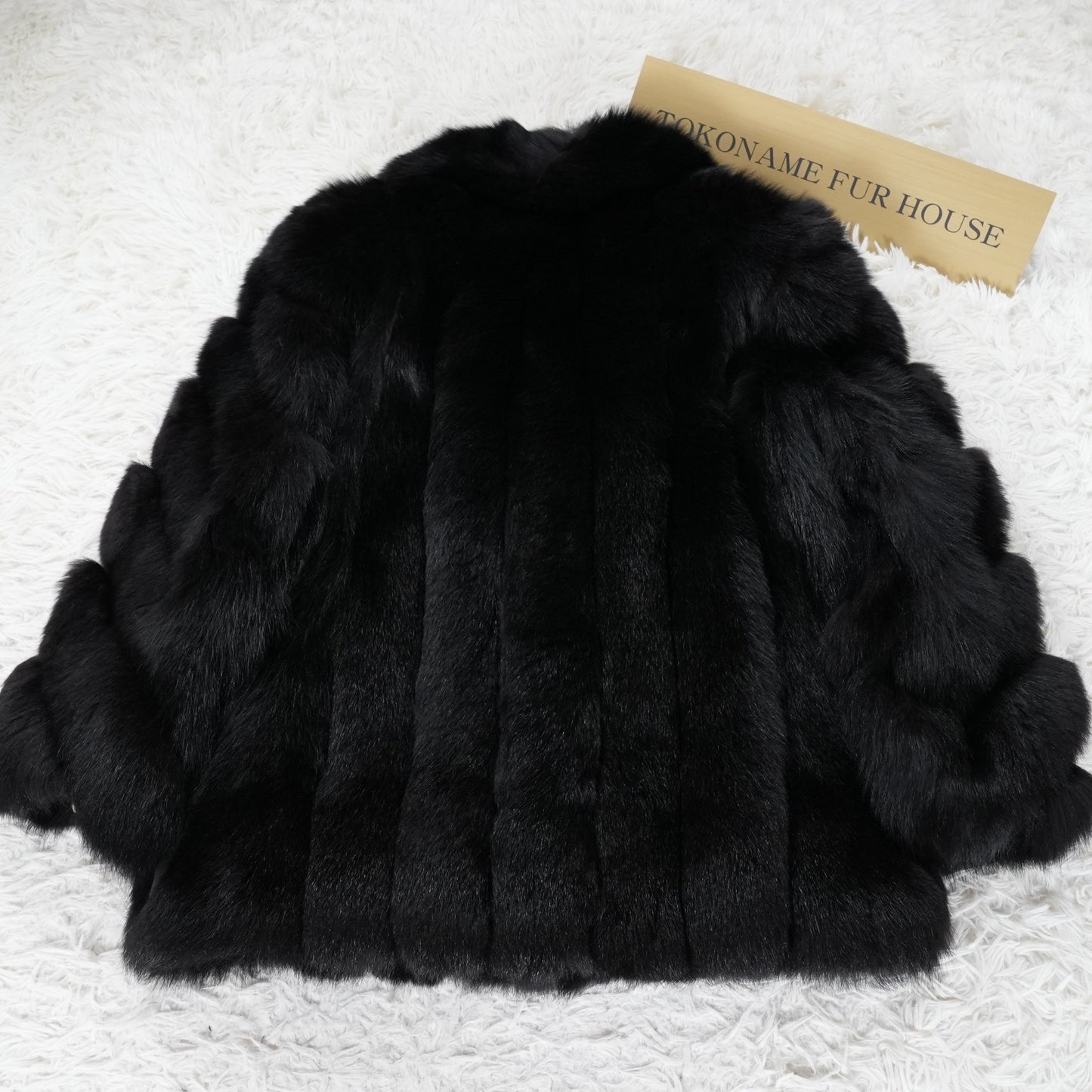 SAGA ROYAL FOX Black Dyed Coat - Genuine Vintage Fur From Japan