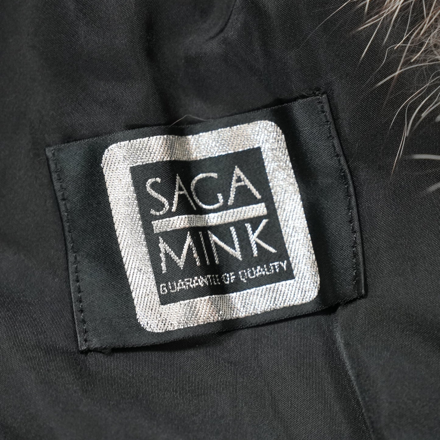 Dark Mink and Silver Fox Design Long Coat SAGA - Genuine Vintage Fur From Japan