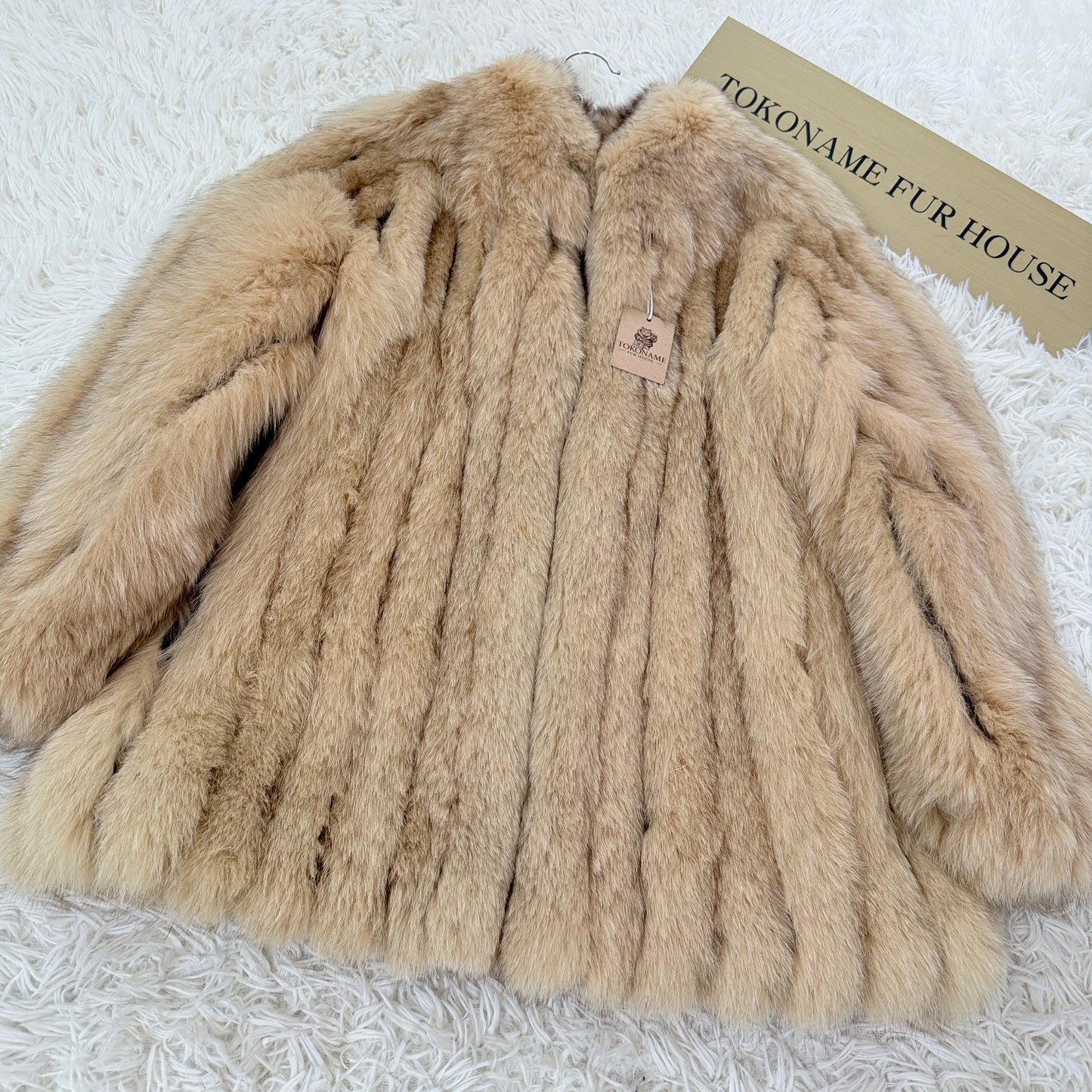 Pink Beige Dye Fox Coat - SAGA FOX Genuine Vintage Fur Japan