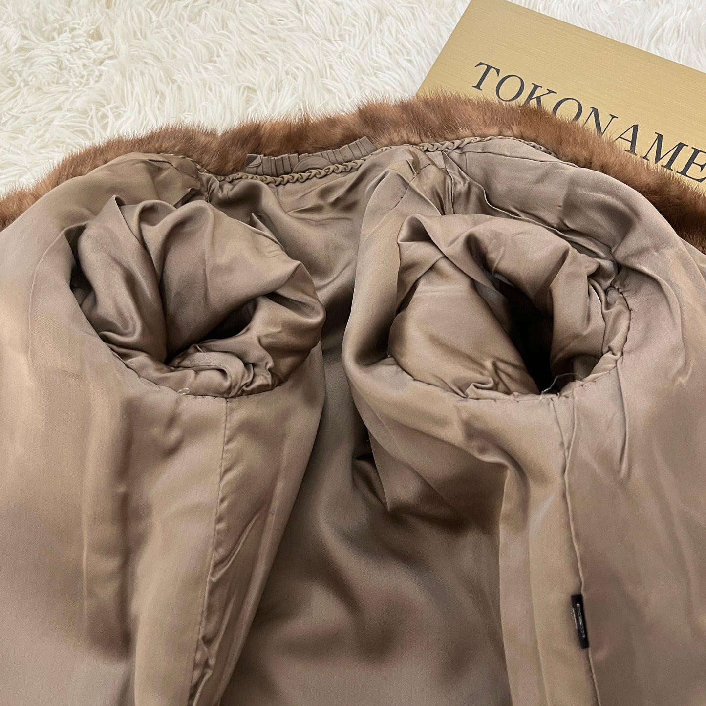 Demi Buff Mink Jacket Zig Zag Cutting Genuine Vintage Fur Japan