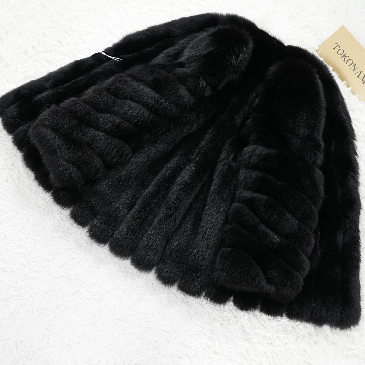 Black Dyed SAGA FOX Coat - Genuine Vintage Fur From Japan