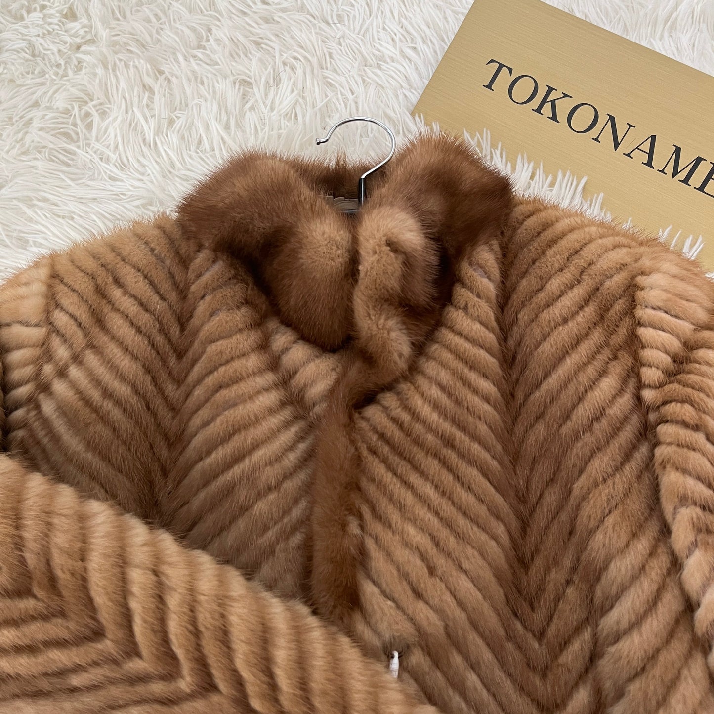 Demi Buff Mink Jacket Zig Zag Cutting Genuine Vintage Fur Japan